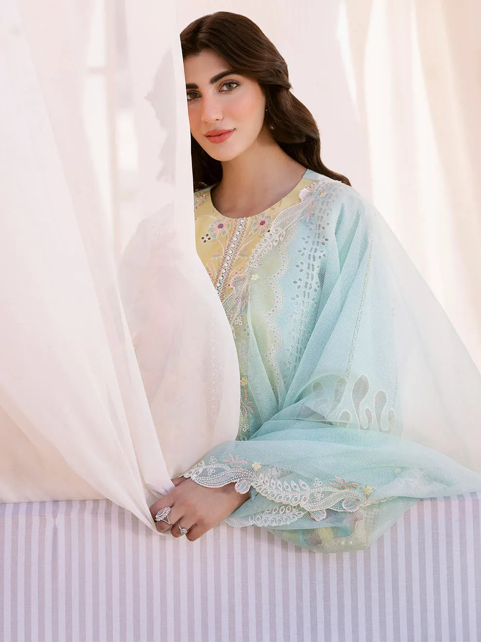 Shehzil - Luxury Lawn 3PC Chikenkari Heavy Embroidered Suit | Unstitched Summer Luxe '26