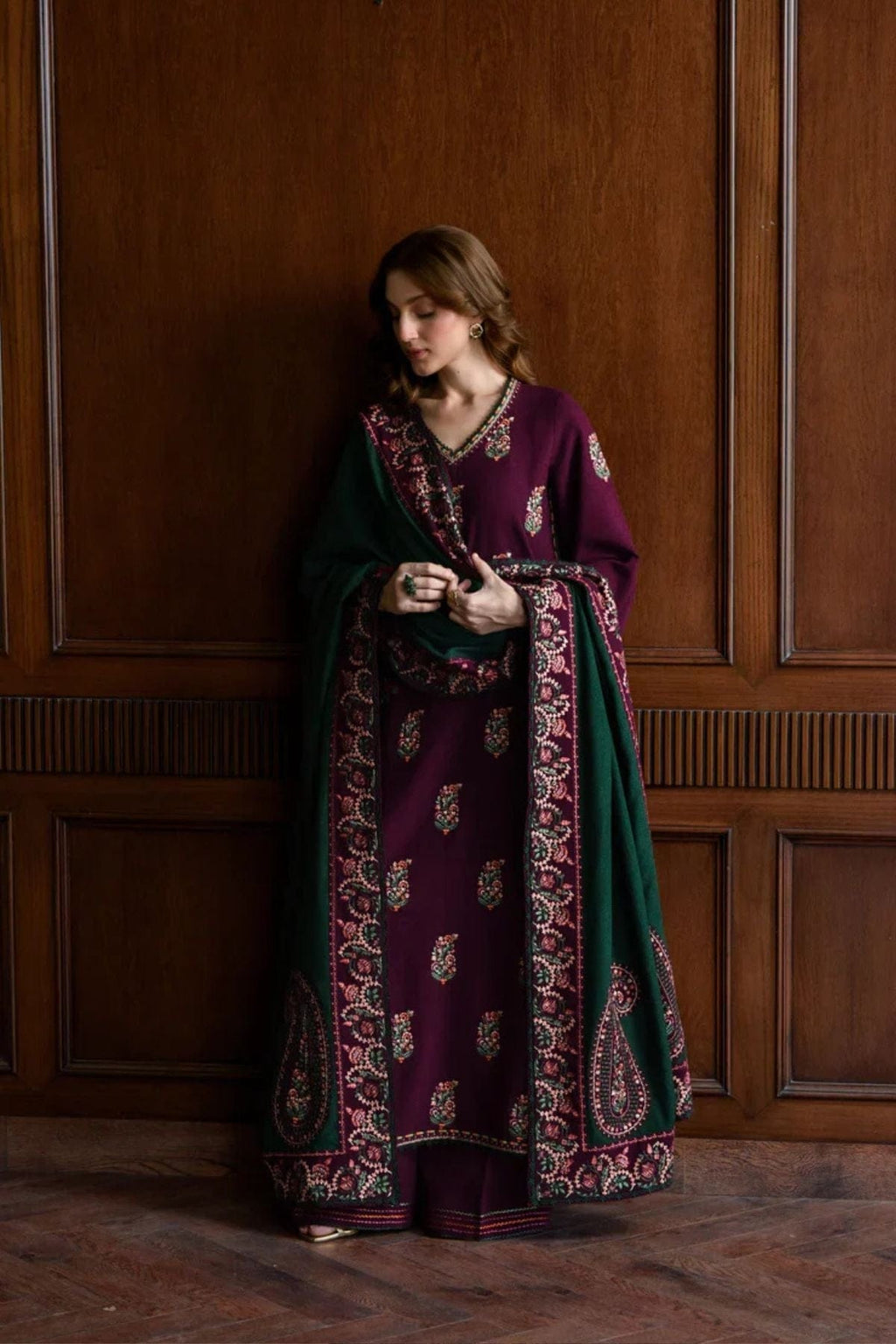 Elayna Zaib -ZF 050 - Luxury Lawn 3PC Chikenkari Heavy Embroidered Suit | Unstitched Summer Luxe '26