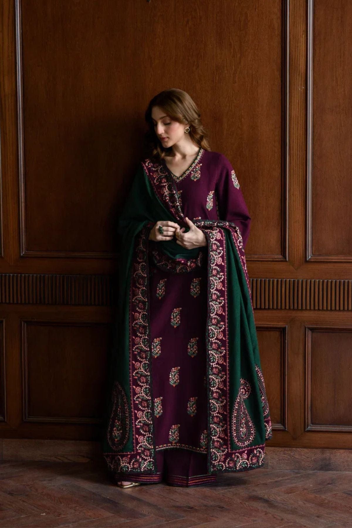 Elayna Zaib -ZF 050 - Luxury Lawn 3PC Chikenkari Heavy Embroidered Suit | Unstitched Summer Luxe '26