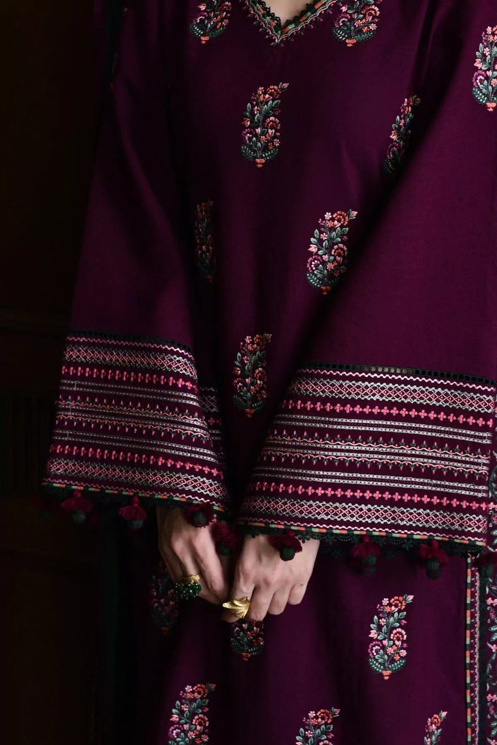 Elayna Zaib -ZF 050 - Luxury Lawn 3PC Chikenkari Heavy Embroidered Suit | Unstitched Summer Luxe '26