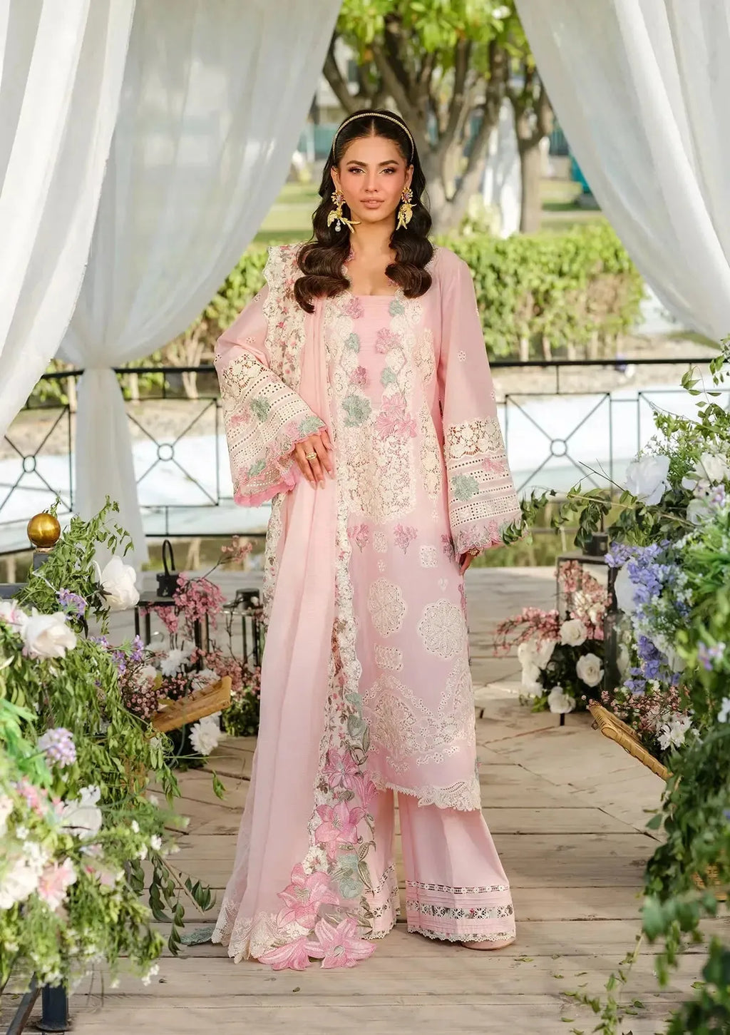 Zayna - Luxury Lawn 3PC Chikenkari Heavy Embroidered Suit | Unstitched Summer Luxe '26