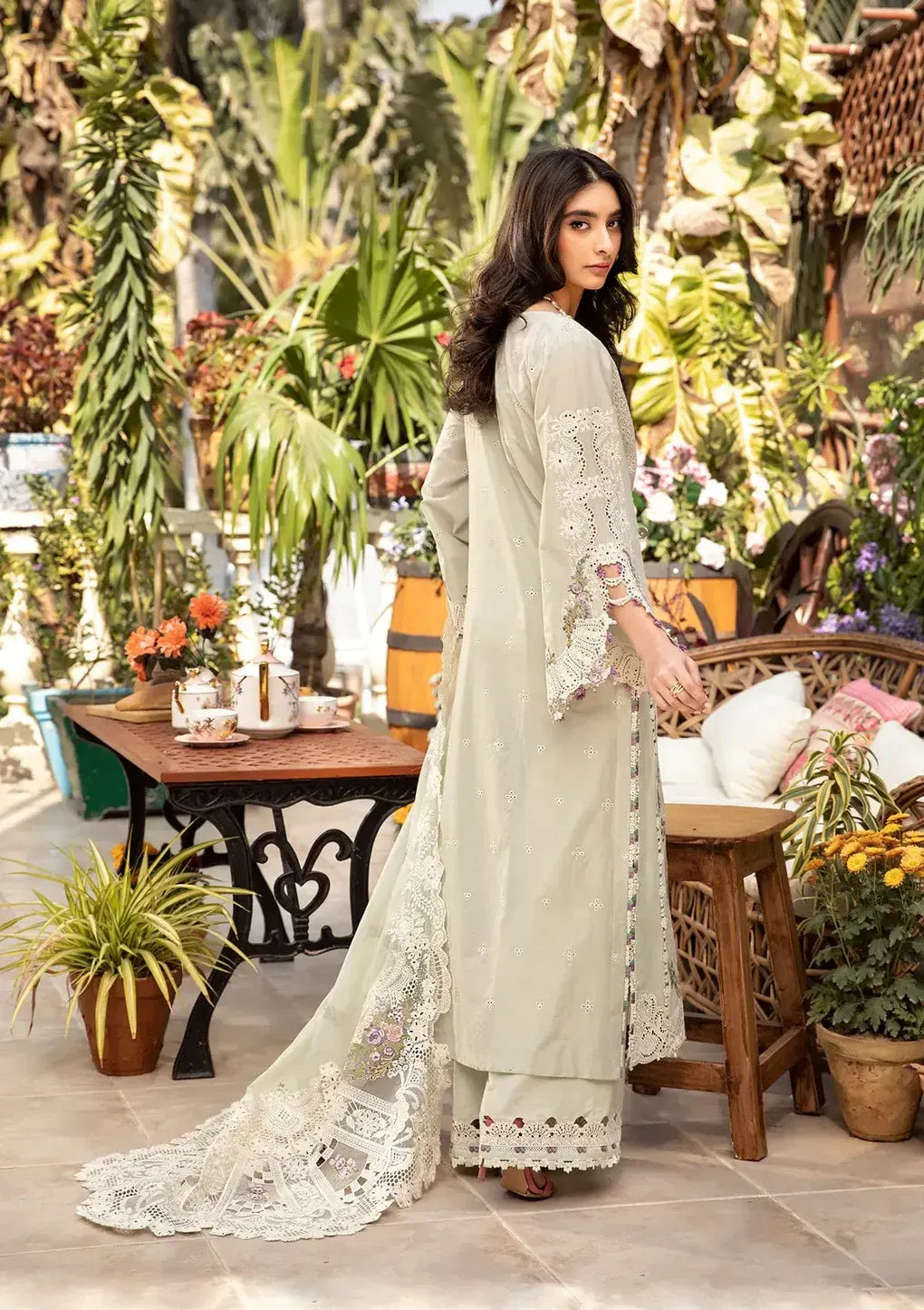 Meher - Luxury Lawn 3PC Chikenkari Heavy Embroidered Suit | Unstitched Summer Luxe '26