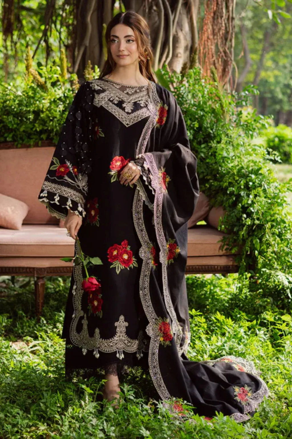 Haya - Luxury Lawn Heavy Embroidered 3PC Suit | Unstitched