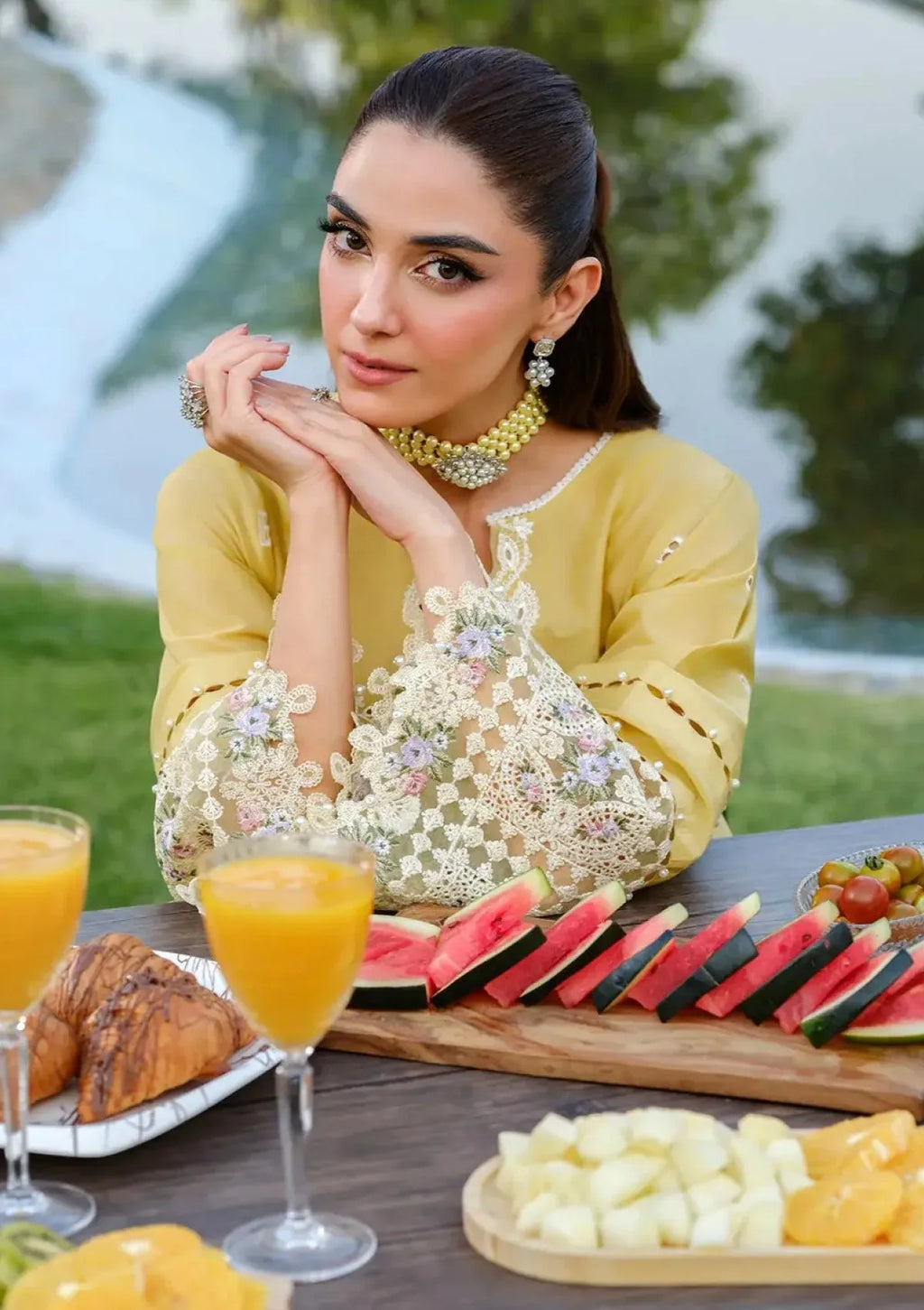 Zoya - Luxury Lawn 3PC Chikenkari Heavy Embroidered Suit | Unstitched Summer Luxe '26
