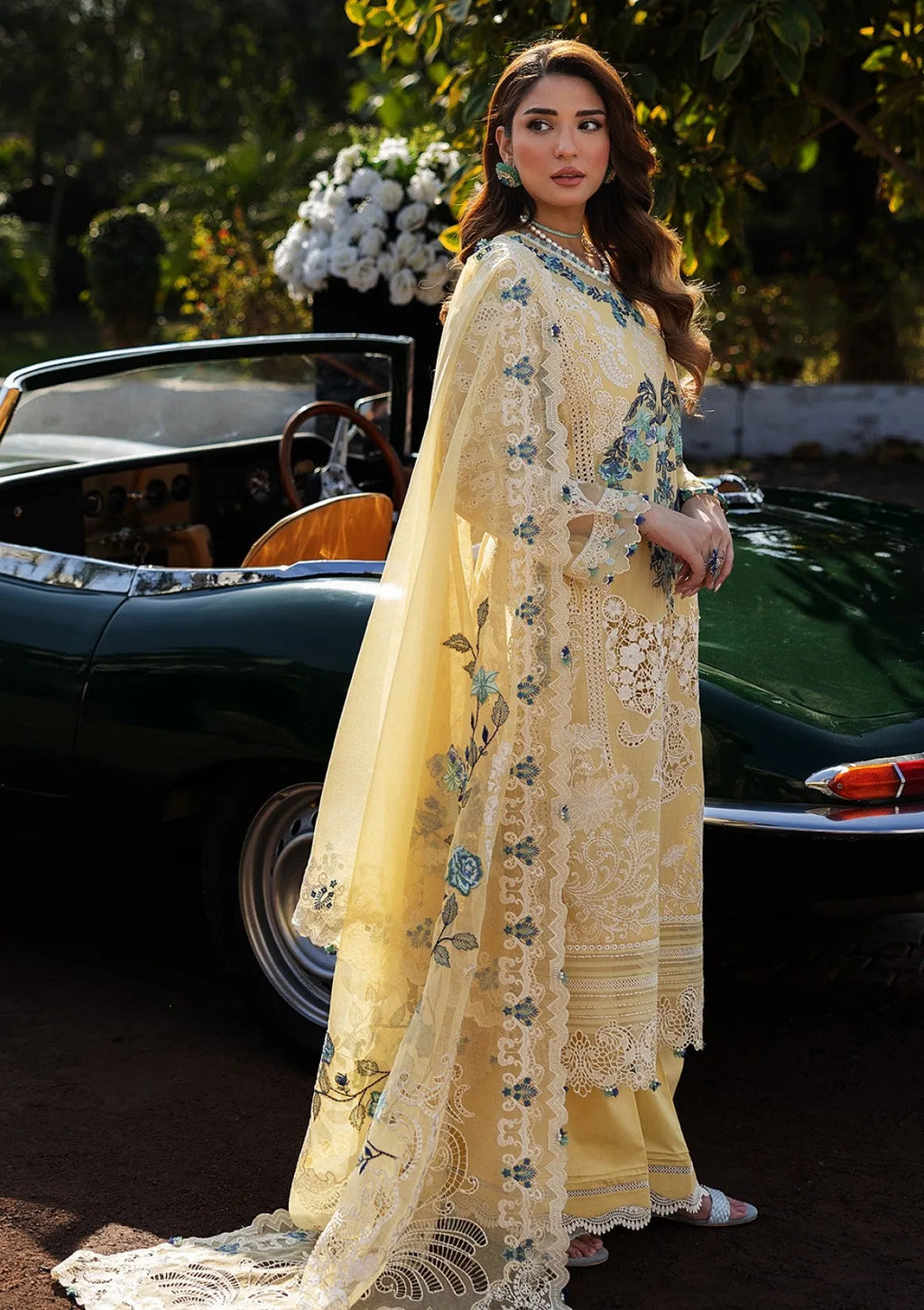 Mariyum - Luxury Lawn 3PC Chikenkari Heavy Embroidered Suit | Unstitched Summer Luxe '26