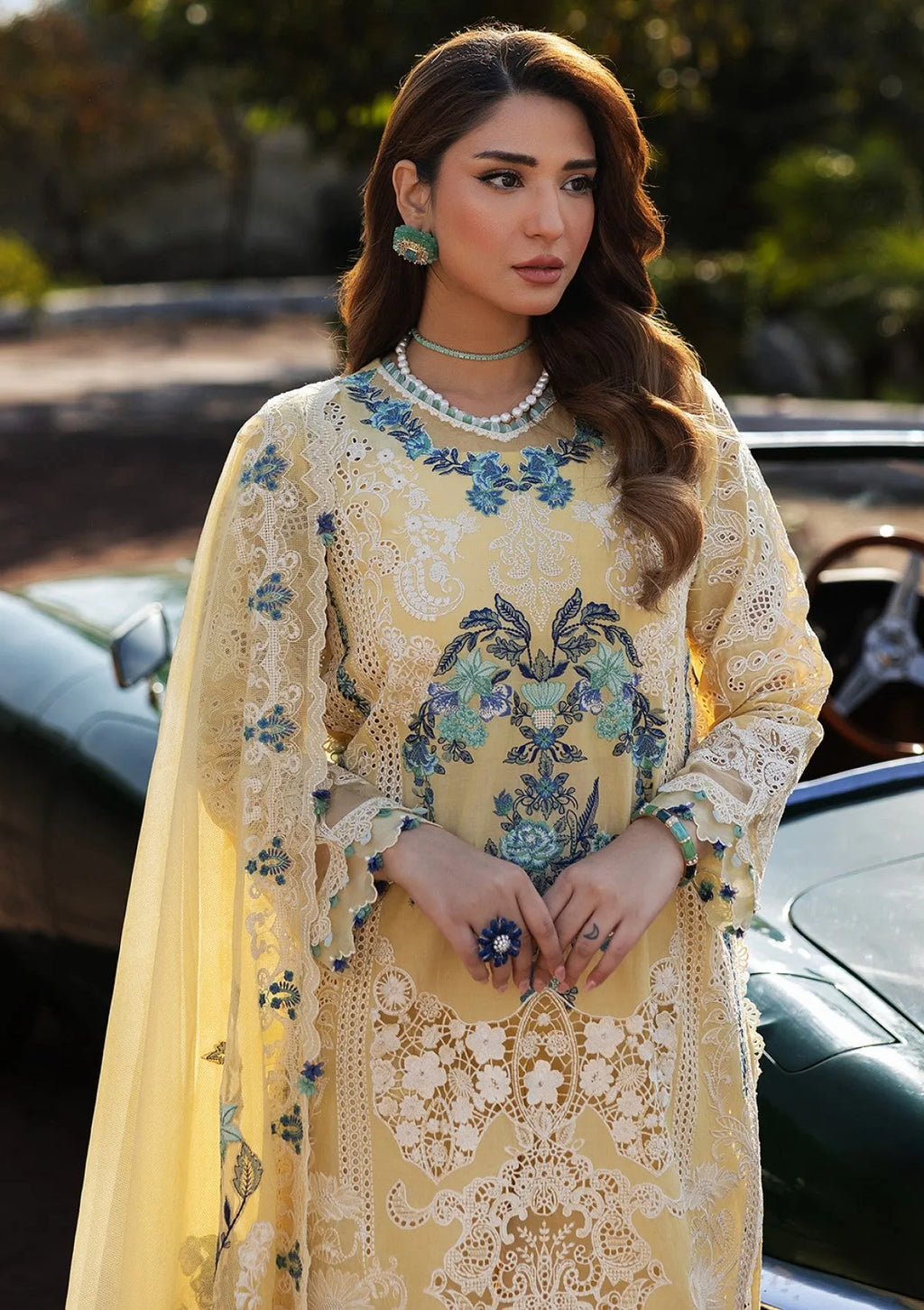 Mariyum - Luxury Lawn 3PC Chikenkari Heavy Embroidered Suit | Unstitched Summer Luxe '26