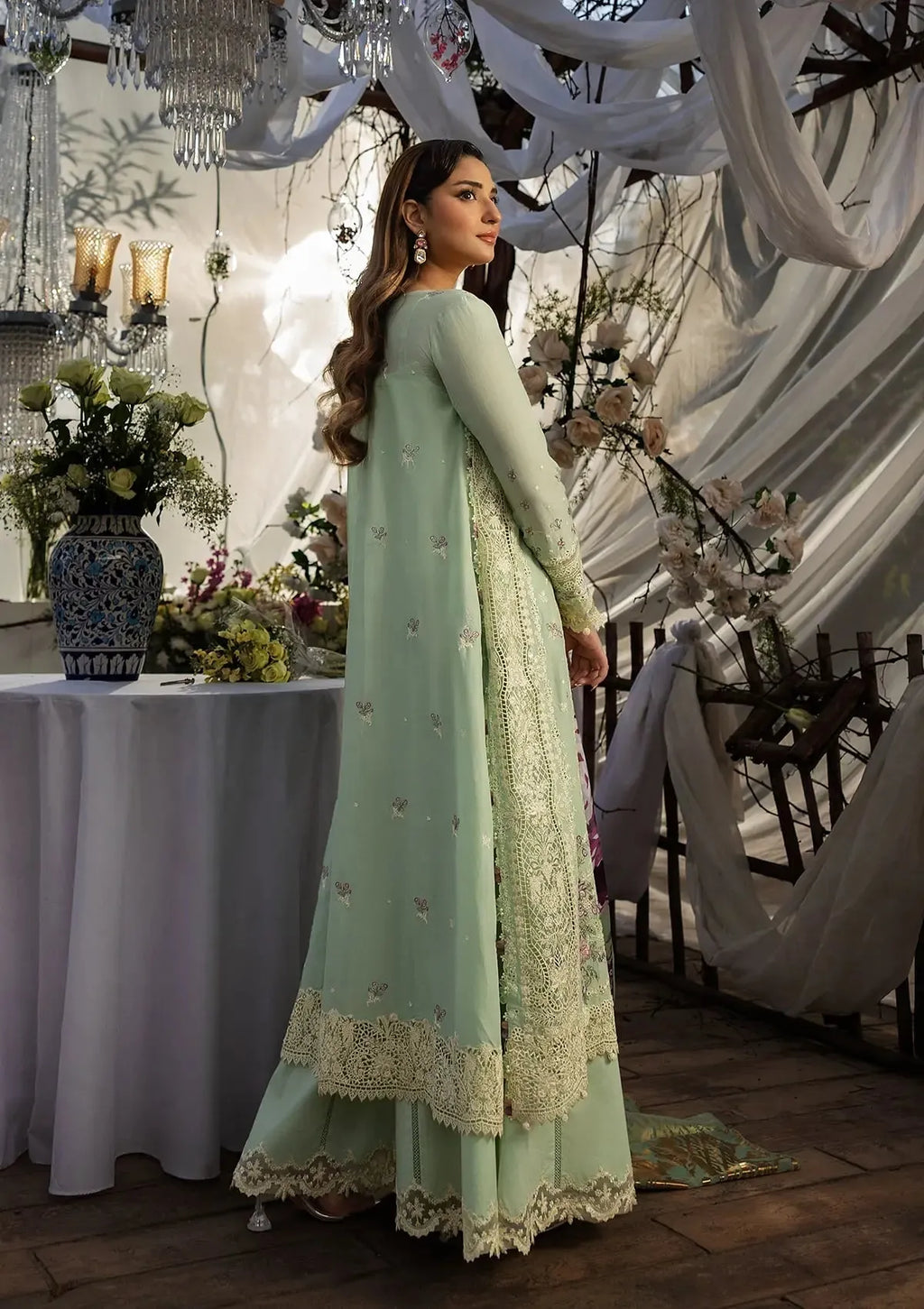 Asma - Luxury Lawn 3PC Chikenkari Heavy Embroidered Suit | Unstitched Summer Luxe '26