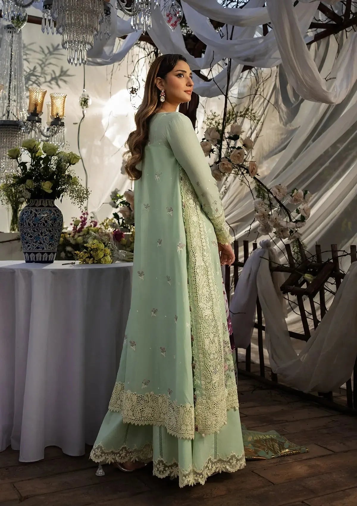 Asma - Luxury Lawn 3PC Chikenkari Heavy Embroidered Suit | Unstitched Summer Luxe '26