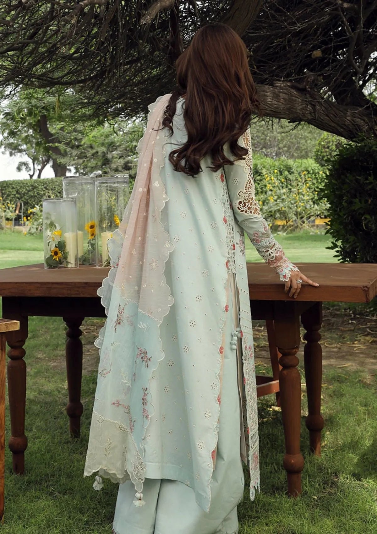 Javeria ZF-S-051 - Luxury Lawn 3PC Chikenkari Heavy Embroidered Suit | Unstitched Summer Luxe '26