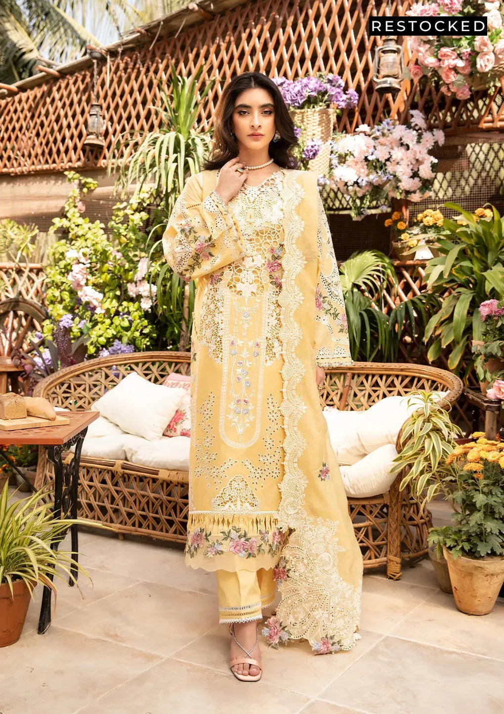 Dua -ZF 056 - Luxury Lawn 3PC Chikenkari Heavy Embroidered Suit | Unstitched Summer Luxe '26
