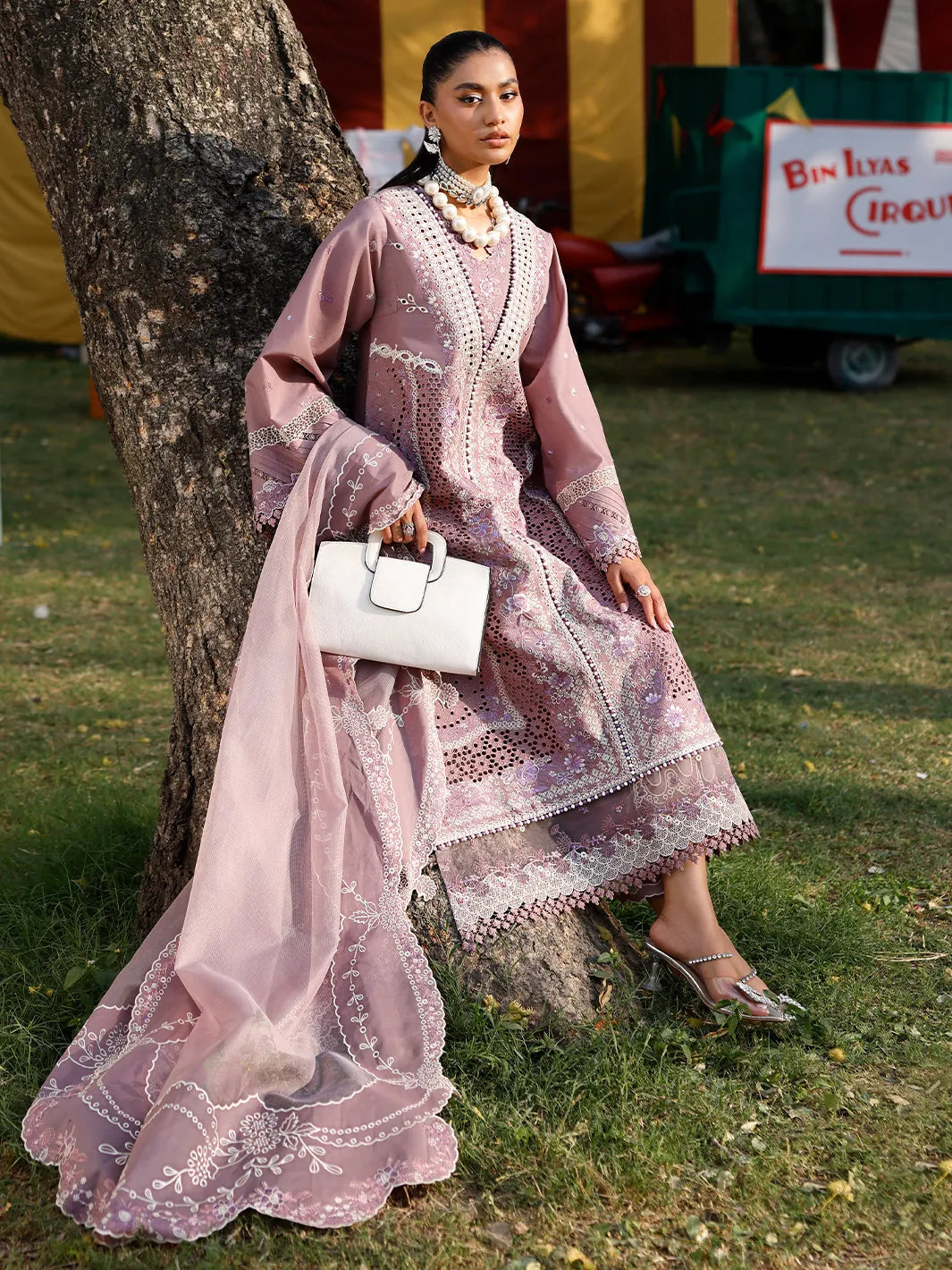 Sahar - Luxury Lawn 3PC Chikenkari Heavy Embroidered Suit | KB-077 Unstitched Summer Luxe '26