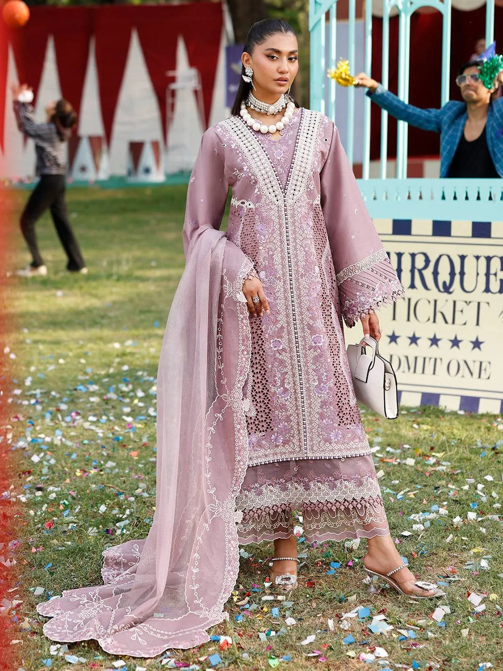 Sahar - Luxury Lawn 3PC Chikenkari Heavy Embroidered Suit | KB-077 Unstitched Summer Luxe '26