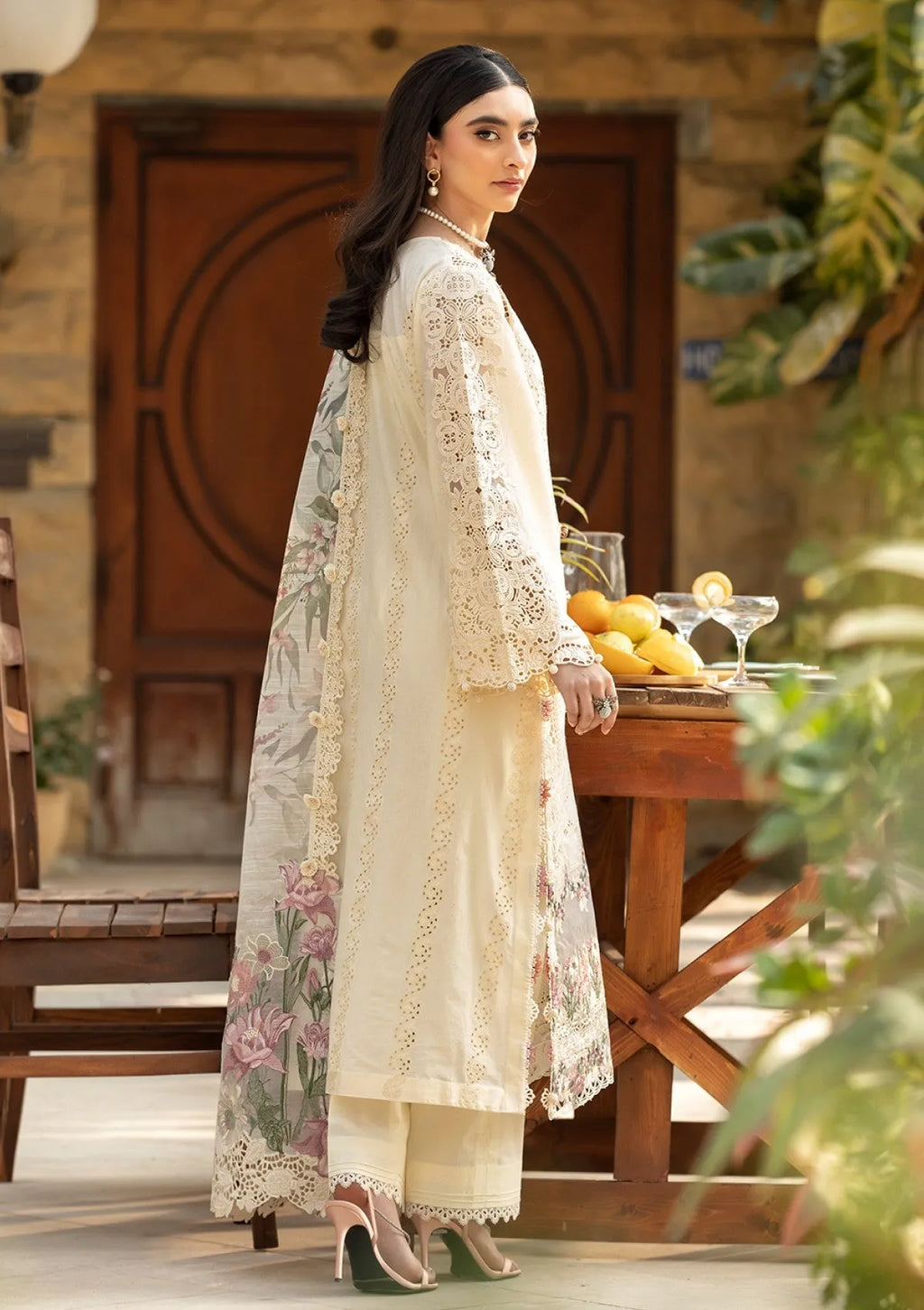 Noori - Luxury Lawn 3PC Chikenkari Heavy Embroidered Suit | Unstitched Summer Luxe '26