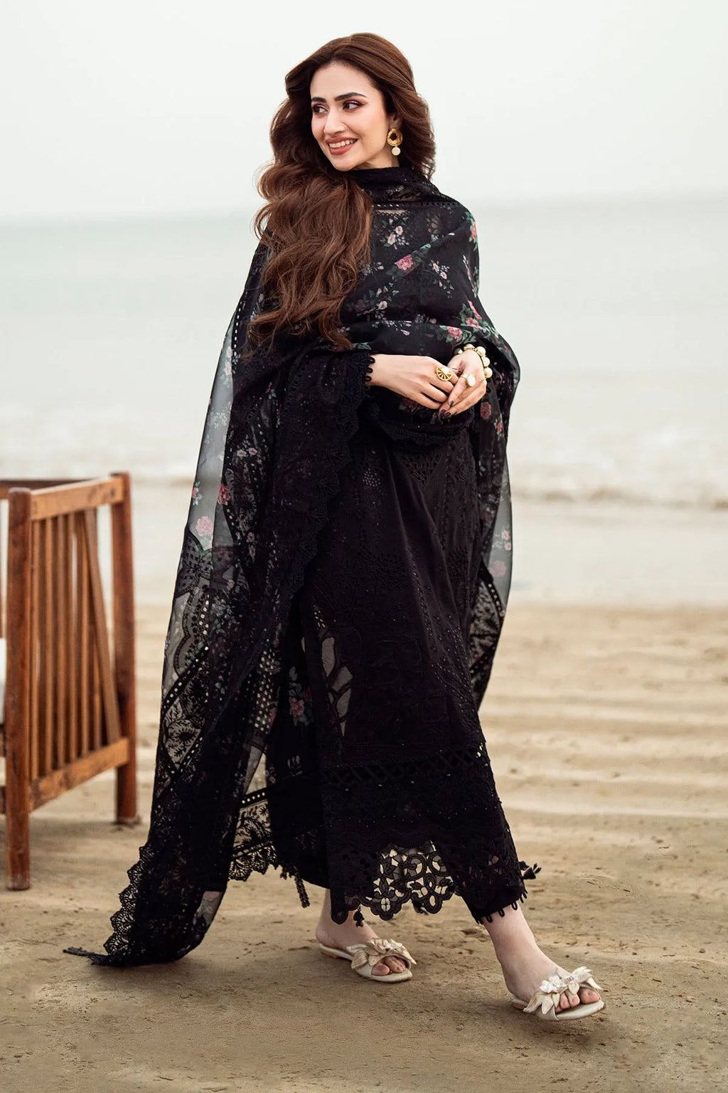 Nureh - Luxury Lawn 3PC Chikenkari Heavy Embroidered Suit | KB-063 Unstitched Summer Luxe '26
