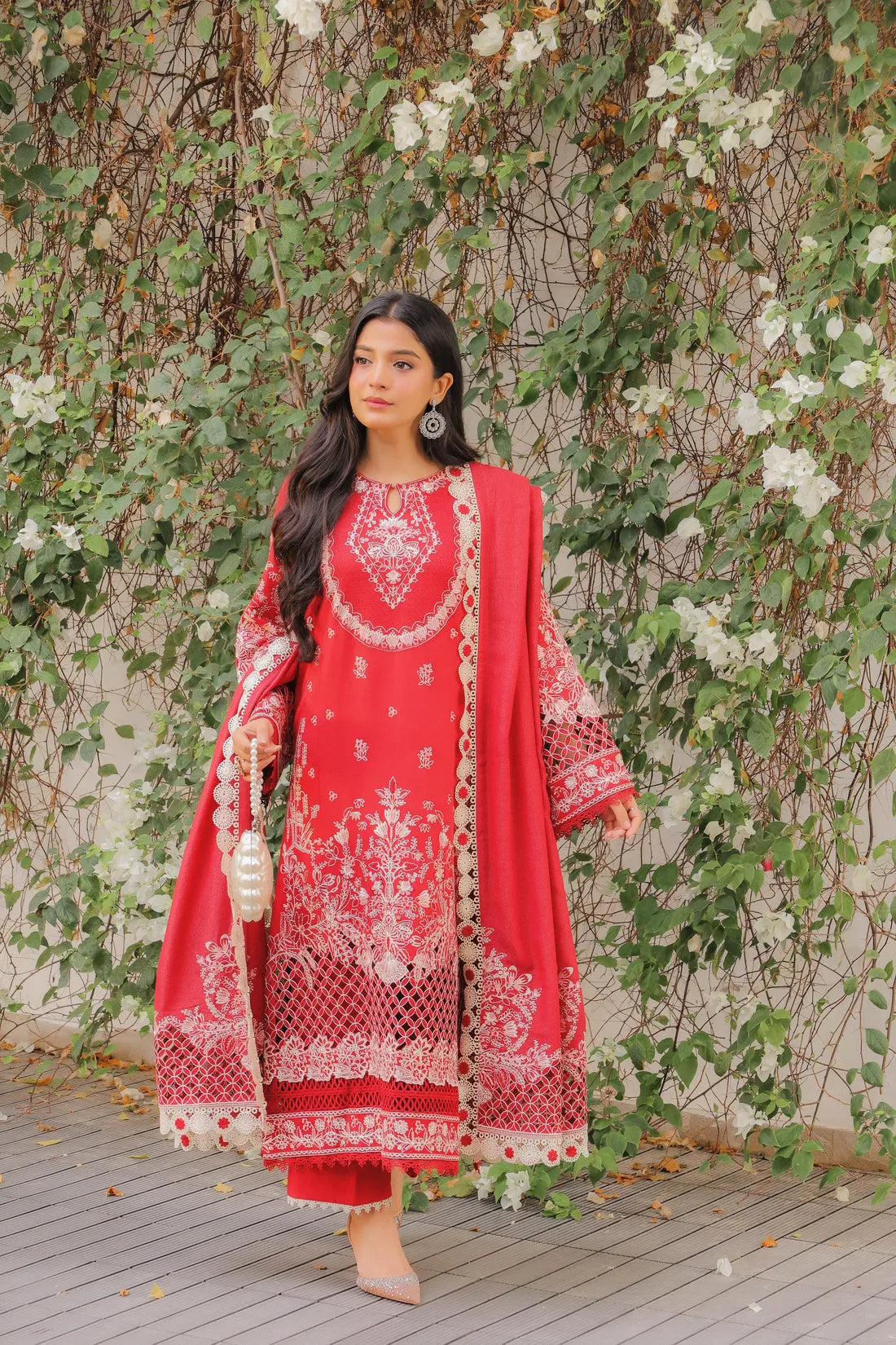 Sadaf - Luxury Lawn 3PC Chikenkari Heavy Embroidered Suit | Unstitched Summer Luxe '26