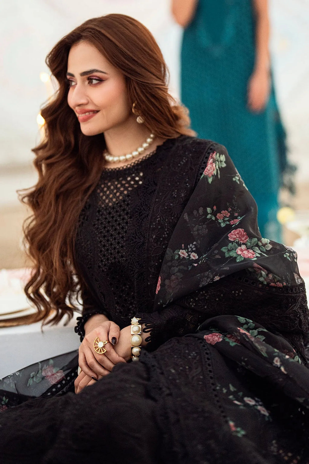 Nureh - Luxury Lawn 3PC Chikenkari Heavy Embroidered Suit | KB-063 Unstitched Summer Luxe '26