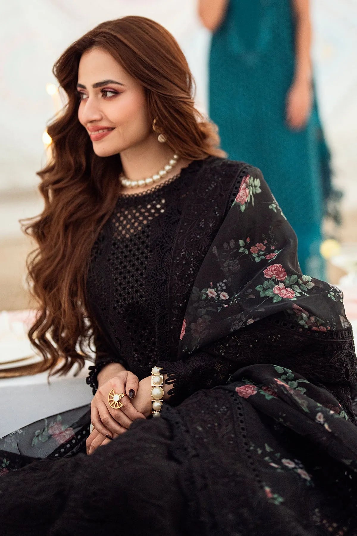Nureh - Luxury Lawn 3PC Chikenkari Heavy Embroidered Suit | KB-063 Unstitched Summer Luxe '26