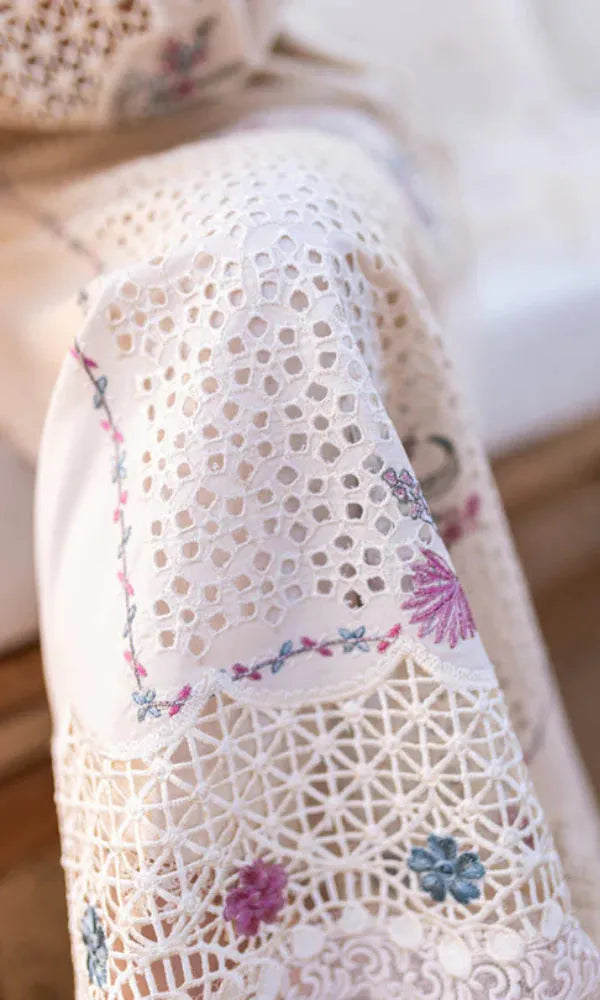 Hania - Luxury Lawn 3PC Chikenkari Heavy Embroidered Suit | Unstitched Summer Luxe '26