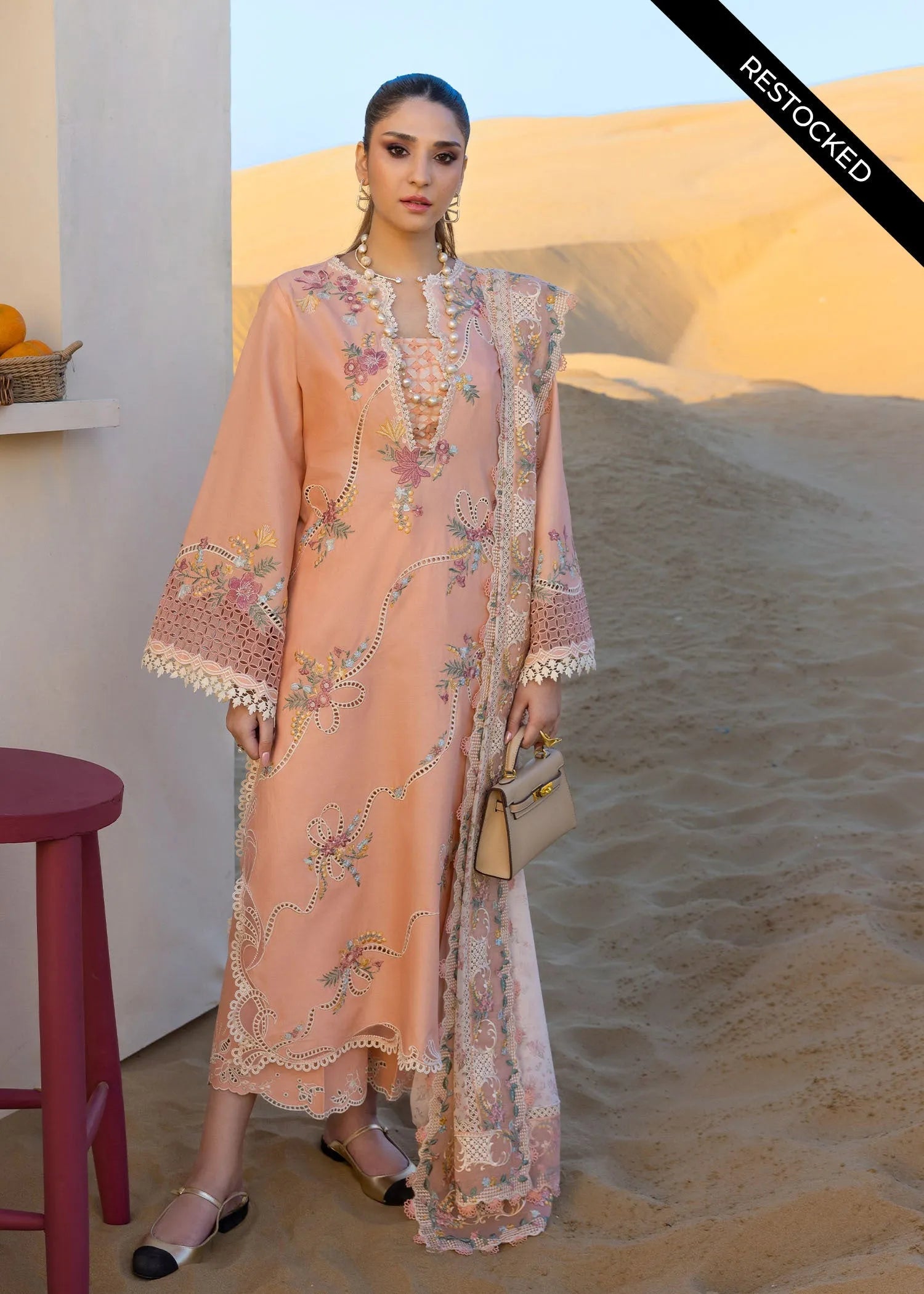 Hande - Luxury Lawn 3PC Chikenkari Heavy Embroidered Suit | KB-066 Unstitched Summer Luxe '26