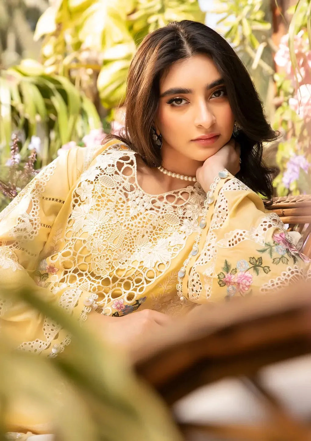 Dua -ZF 056 - Luxury Lawn 3PC Chikenkari Heavy Embroidered Suit | Unstitched Summer Luxe '26