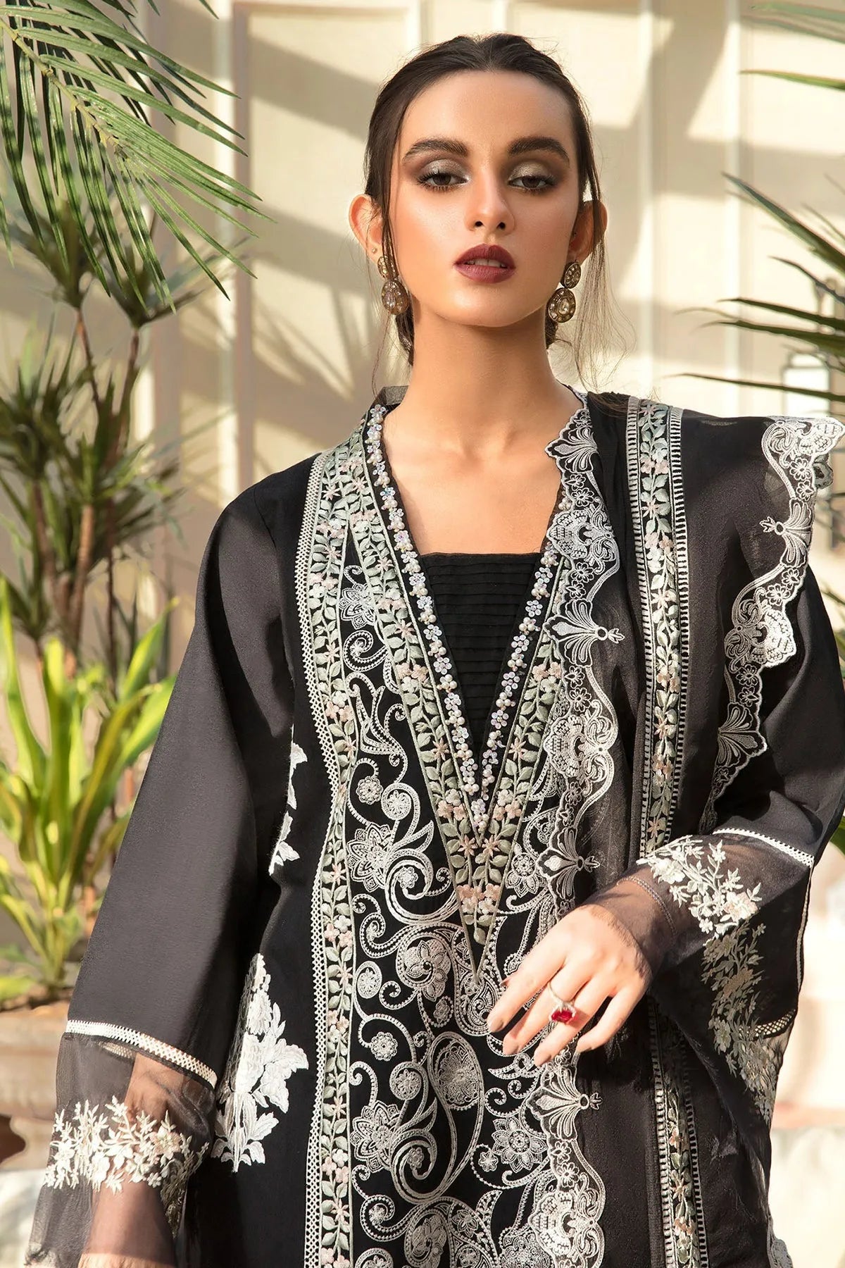Rubab ZF-S-054 - Luxury Lawn 3PC Chikenkari Heavy Embroidered Suit | Unstitched Summer Luxe '26