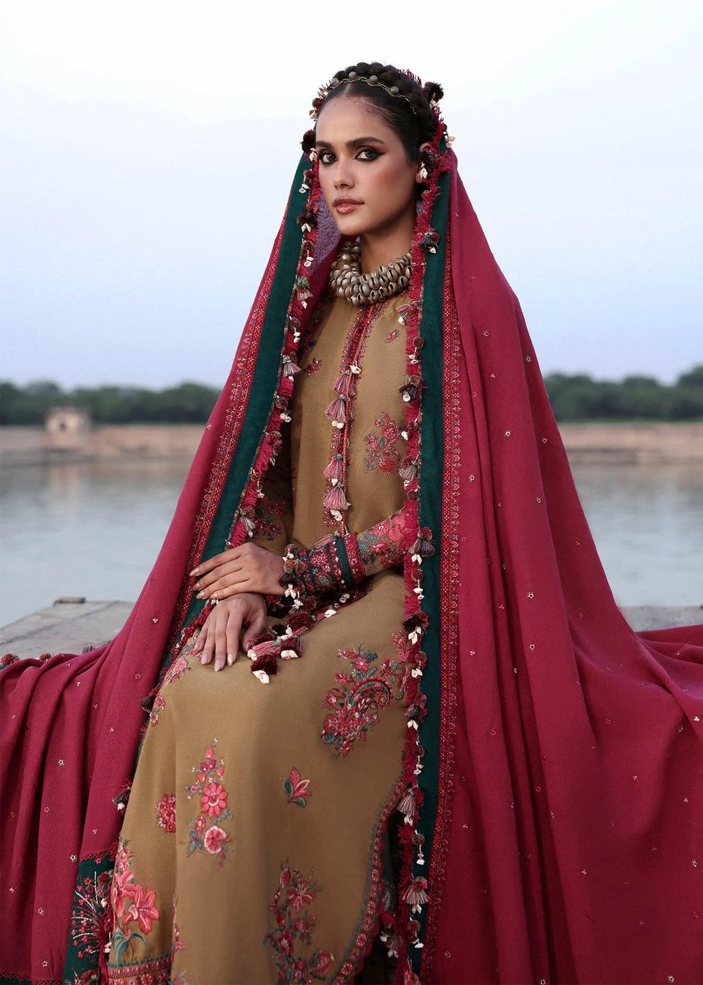Aqsa - Luxury Lawn 3PC Chikenkari Heavy Embroidered Suit | Unstitched Summer Luxe '26