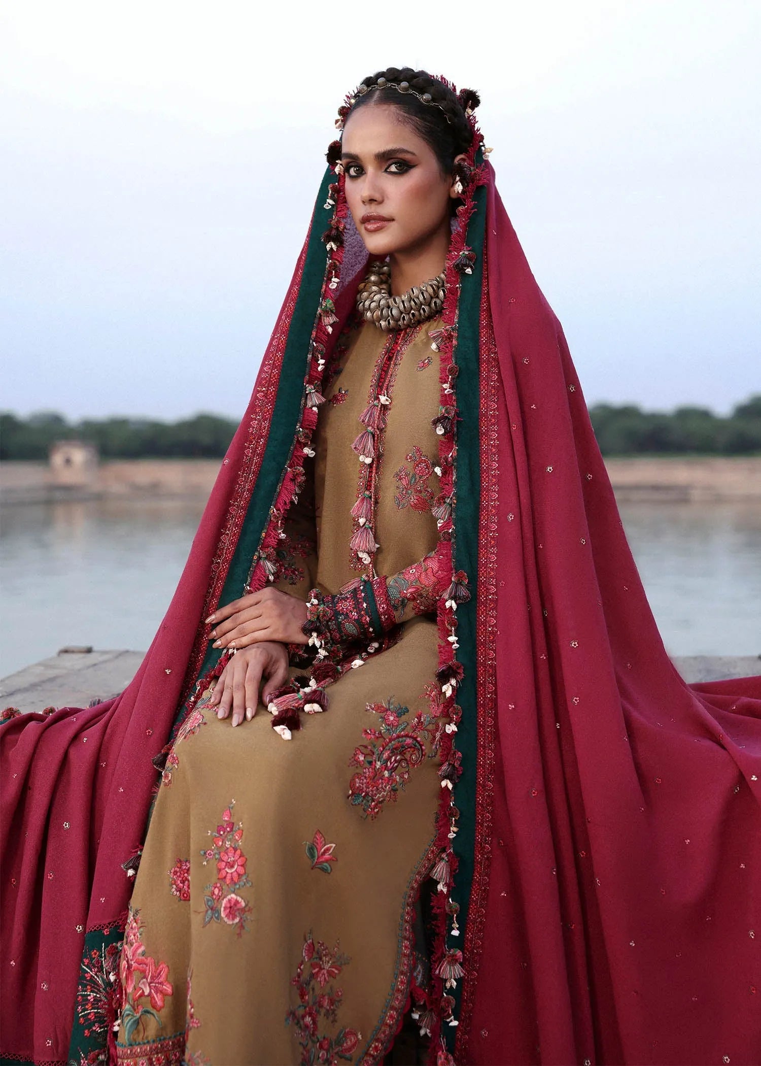 Aqsa - Luxury Lawn 3PC Chikenkari Heavy Embroidered Suit | Unstitched Summer Luxe '26