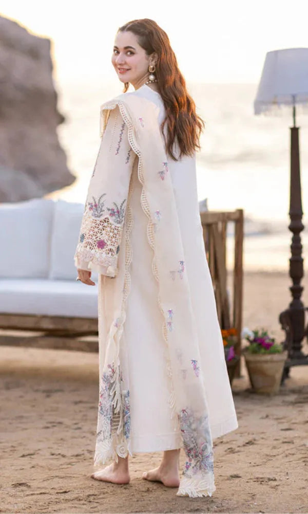 Hania - Luxury Lawn 3PC Chikenkari Heavy Embroidered Suit | Unstitched Summer Luxe '26