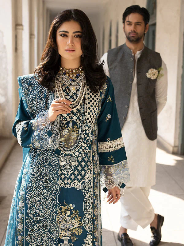 Mahnur - Luxury Lawn 3 PCS Embroidered | Unstitced Summer Zaroon