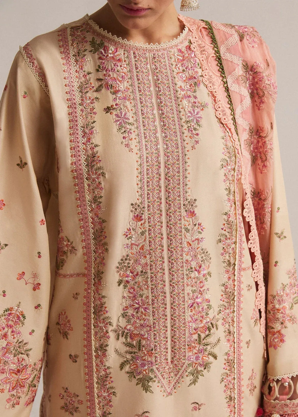 Roohi - Luxury Lawn 3PC Chikenkari Heavy Embroidered Suit | Unstitched Summer Luxe '26