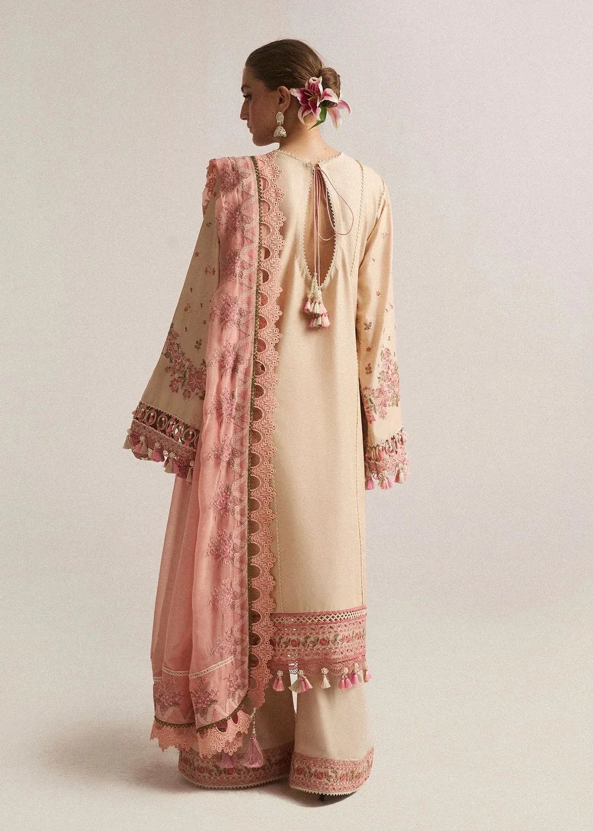 Roohi - Luxury Lawn 3PC Chikenkari Heavy Embroidered Suit | Unstitched Summer Luxe '26
