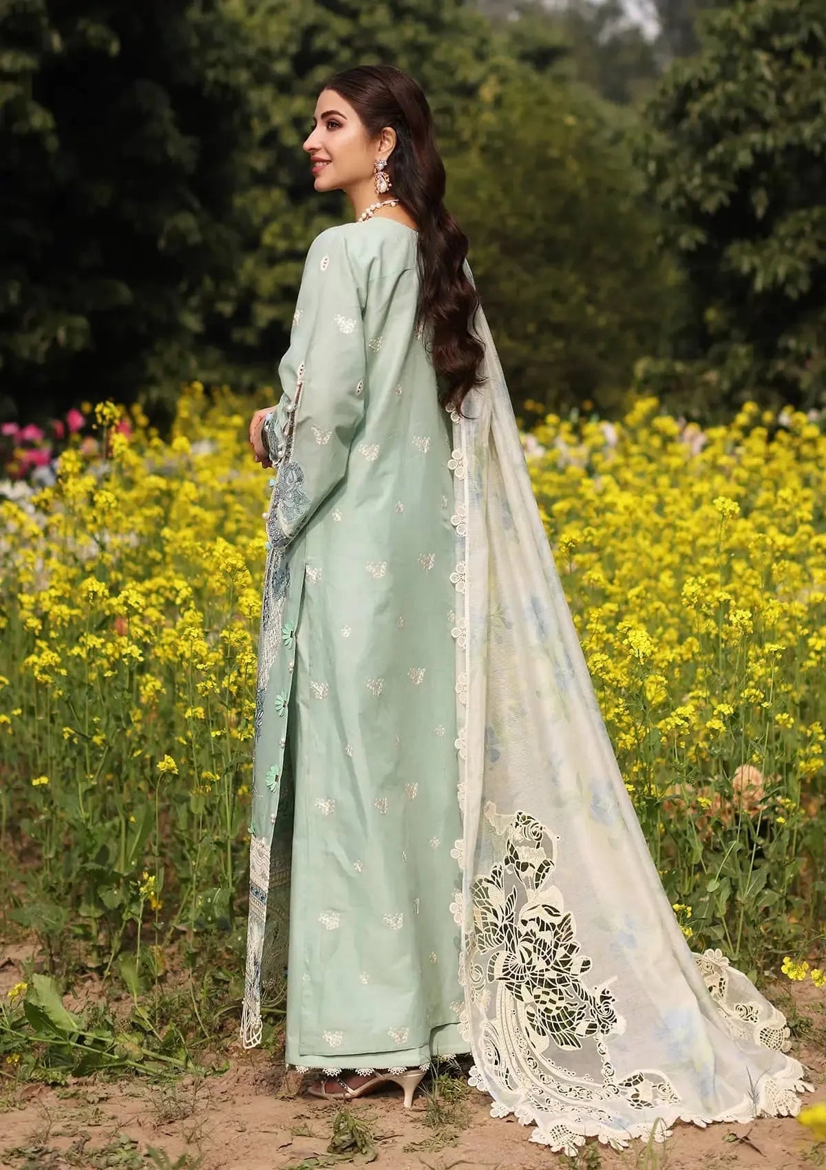 Iman - Luxury Lawn 3PC Chikenkari Heavy Embroidered Suit | KB-069 Unstitched Summer Luxe '26