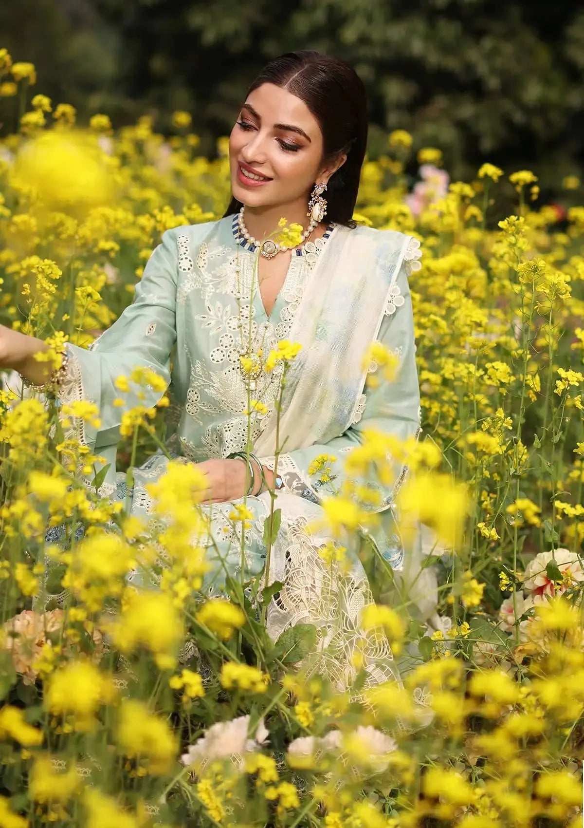 Iman - Luxury Lawn 3PC Chikenkari Heavy Embroidered Suit | KB-069 Unstitched Summer Luxe '26