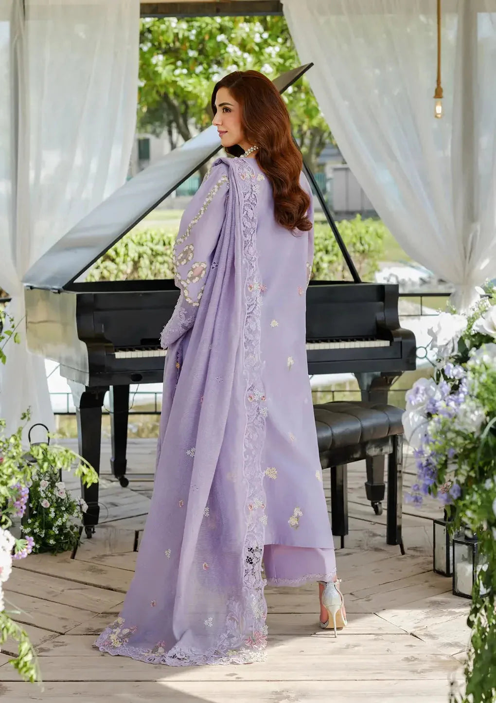 Elaf - Luxury Lawn 3PC Chikenkari Heavy Embroidered Suit | Unstitched Summer Luxe '26