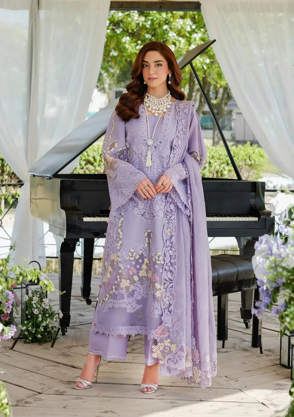 Elaf - Luxury Lawn 3PC Chikenkari Heavy Embroidered Suit | Unstitched Summer Luxe '26