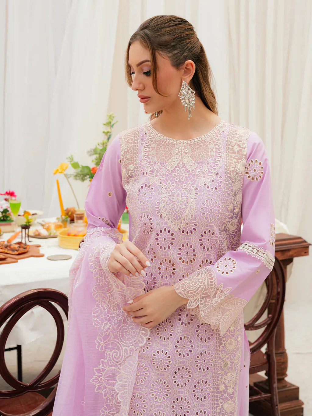 Amara - Luxury Lawn 3PC Chikenkari Heavy Embroidered Suit | KB-068 Unstitched Summer Luxe '26