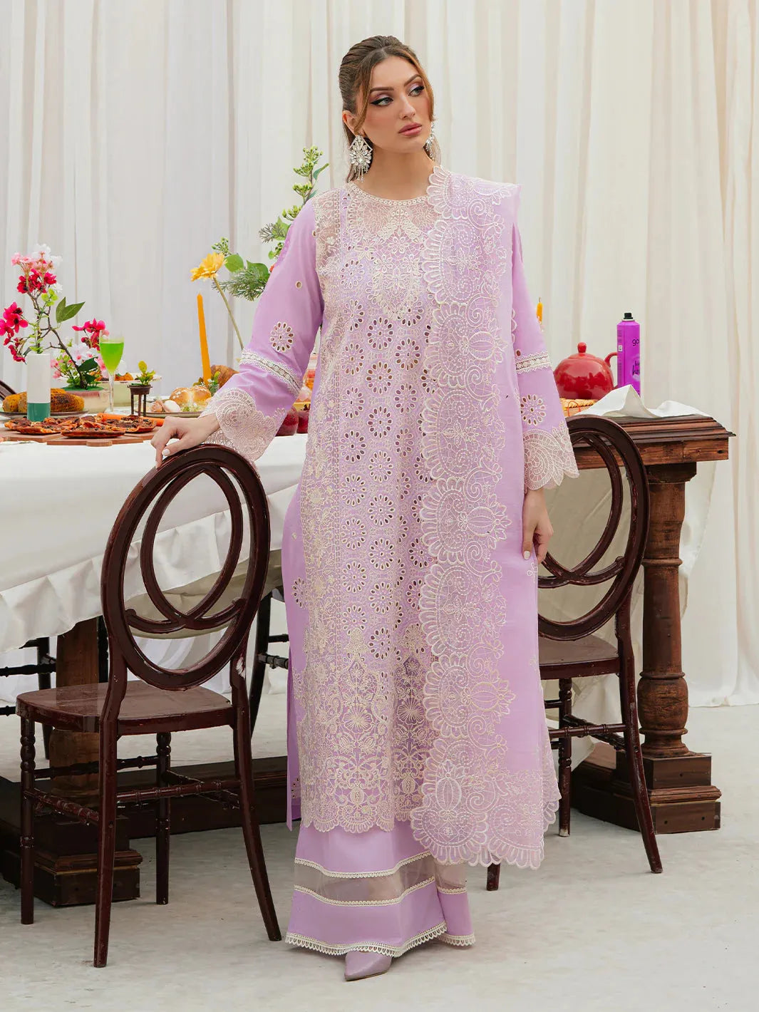 Amara - Luxury Lawn 3PC Chikenkari Heavy Embroidered Suit | KB-068 Unstitched Summer Luxe '26