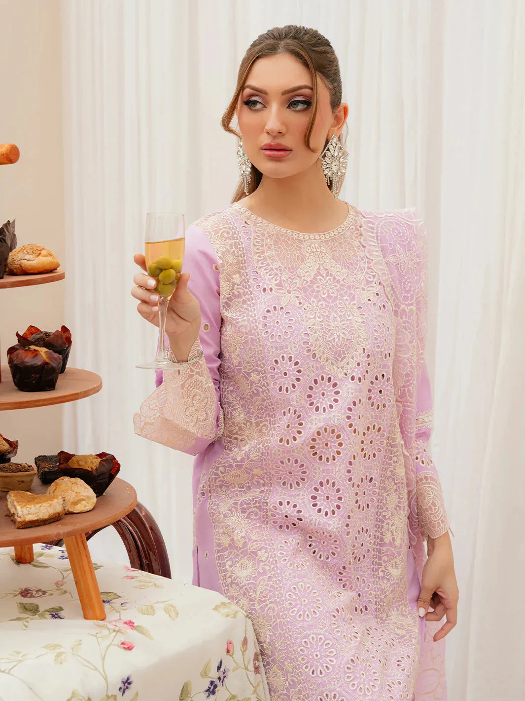 Amara - Luxury Lawn 3PC Chikenkari Heavy Embroidered Suit | KB-068 Unstitched Summer Luxe '26