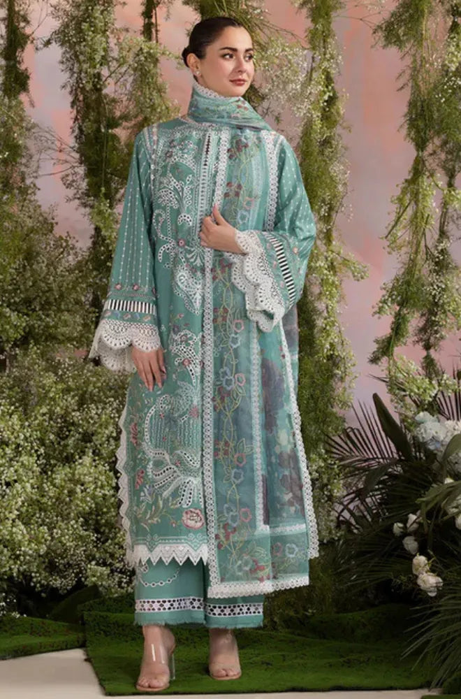 Dalia - Luxury Lawn 3PC Chikenkari Heavy Embroidered Suit | KB-073 Unstitched Summer Luxe '26