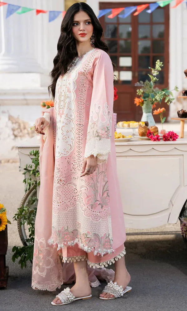 Zohra - Luxury Lawn 3PC Chikenkari Heavy Embroidered Suit | Unstitched Summer Luxe '26