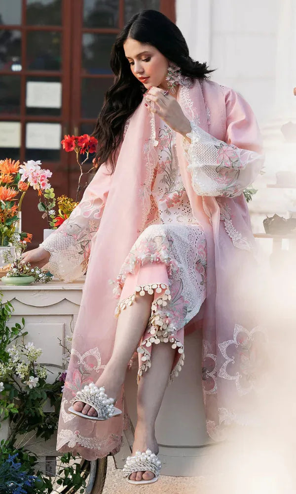 Zohra - Luxury Lawn 3PC Chikenkari Heavy Embroidered Suit | Unstitched Summer Luxe '26