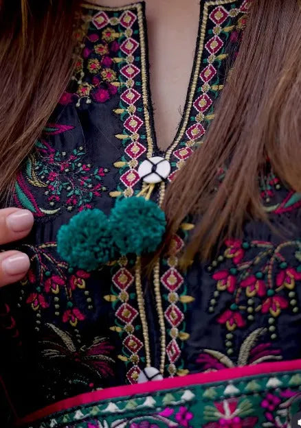 Zainab -ZF 049 - Luxury Lawn 3PC Chikenkari Heavy Embroidered Suit | Unstitched Summer Luxe '26