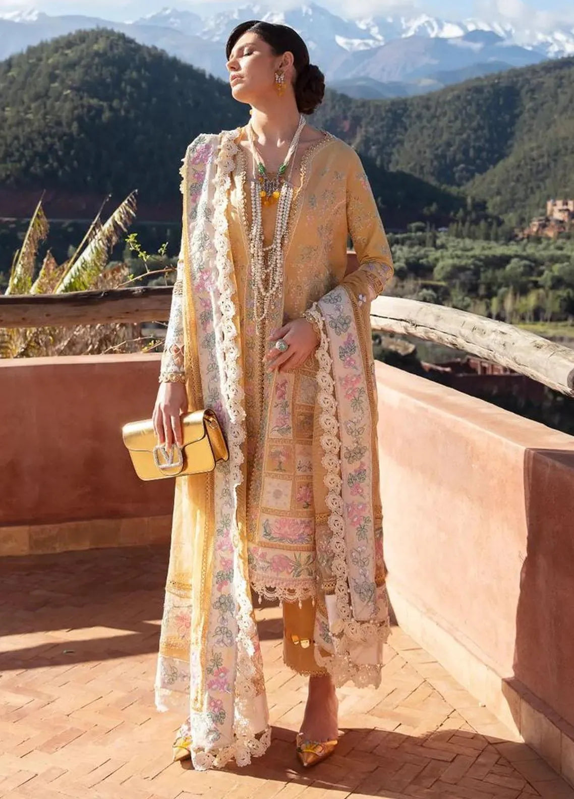 Darya - Luxury Lawn 3PC Chikenkari Heavy Embroidered Suit | KB-075 Unstitched Summer Luxe '26