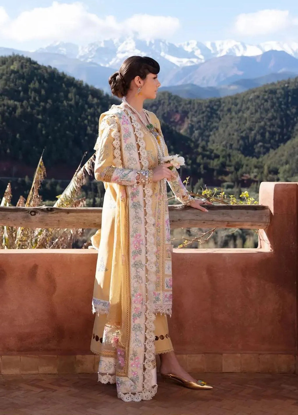 Darya - Luxury Lawn 3PC Chikenkari Heavy Embroidered Suit | KB-075 Unstitched Summer Luxe '26