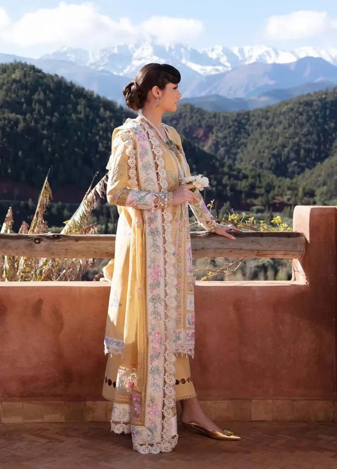 Darya - Luxury Lawn 3PC Chikenkari Heavy Embroidered Suit | KB-075 Unstitched Summer Luxe '26