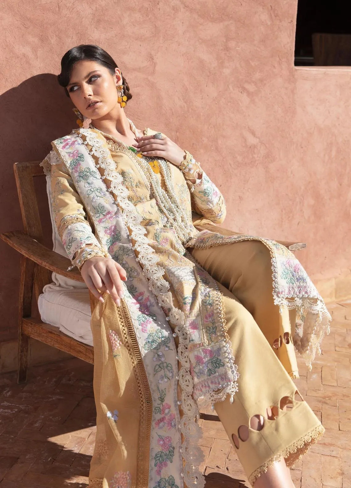 Darya - Luxury Lawn 3PC Chikenkari Heavy Embroidered Suit | KB-075 Unstitched Summer Luxe '26