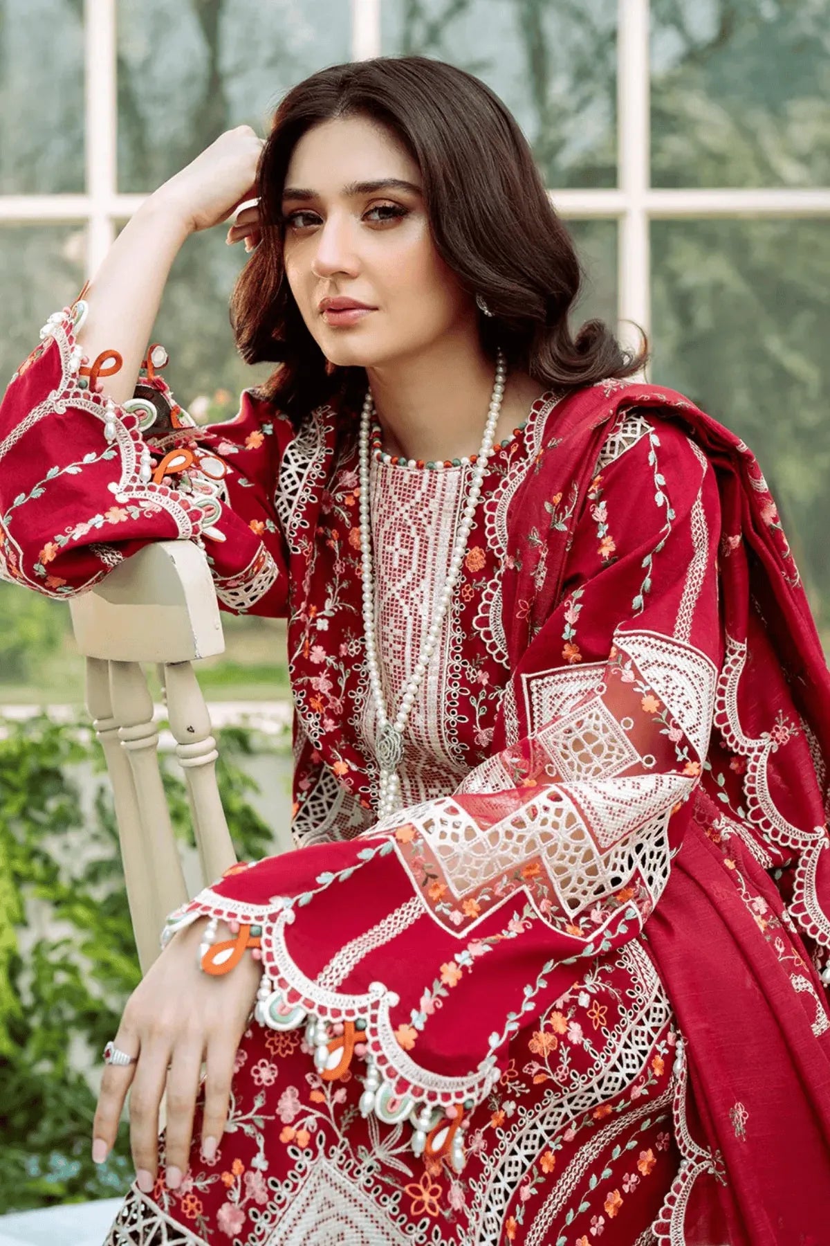 Bahar - Luxury Lawn Embroidered 3PC Suit | Unstitched
