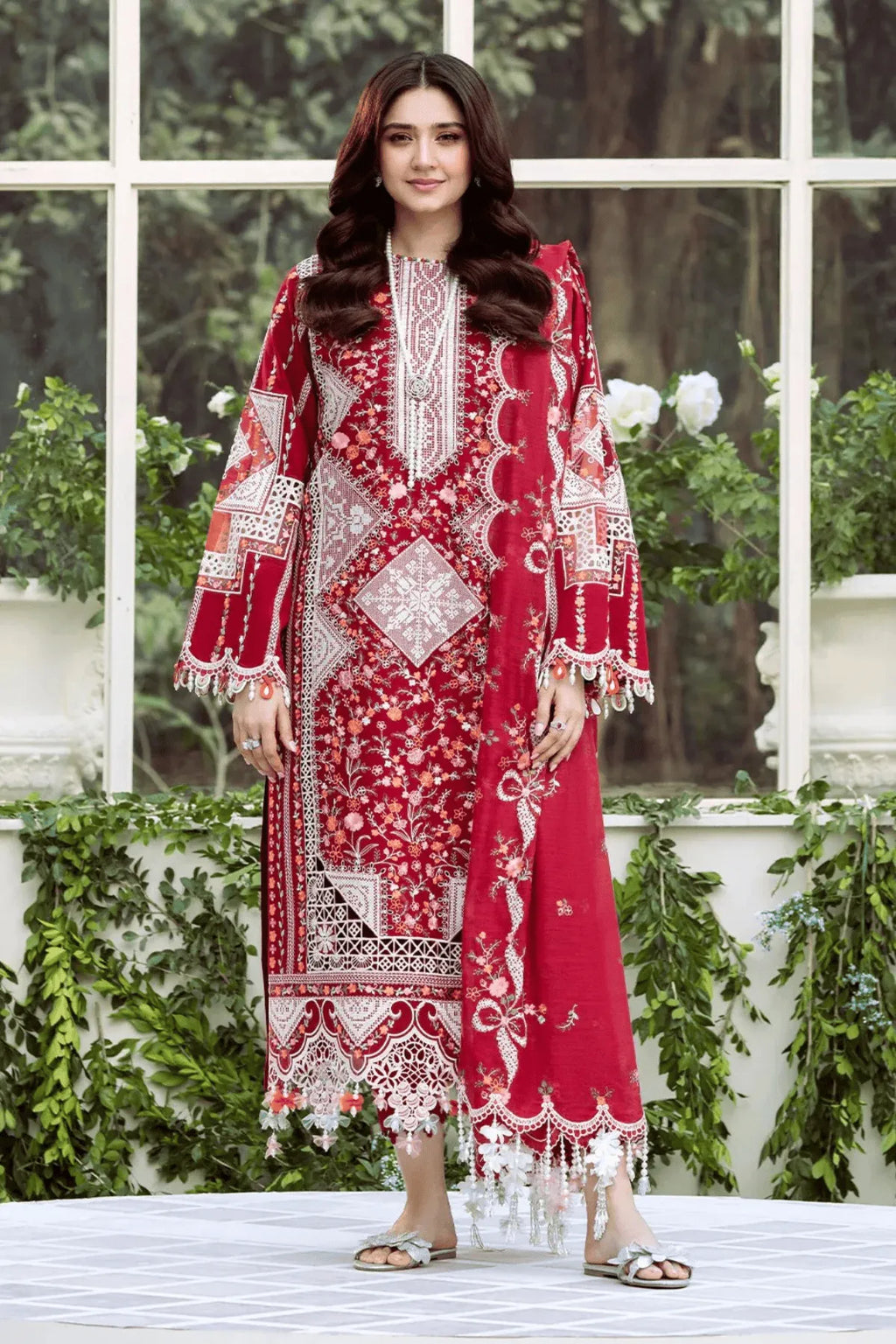 Bahar - Luxury Lawn Embroidered 3PC Suit | Unstitched