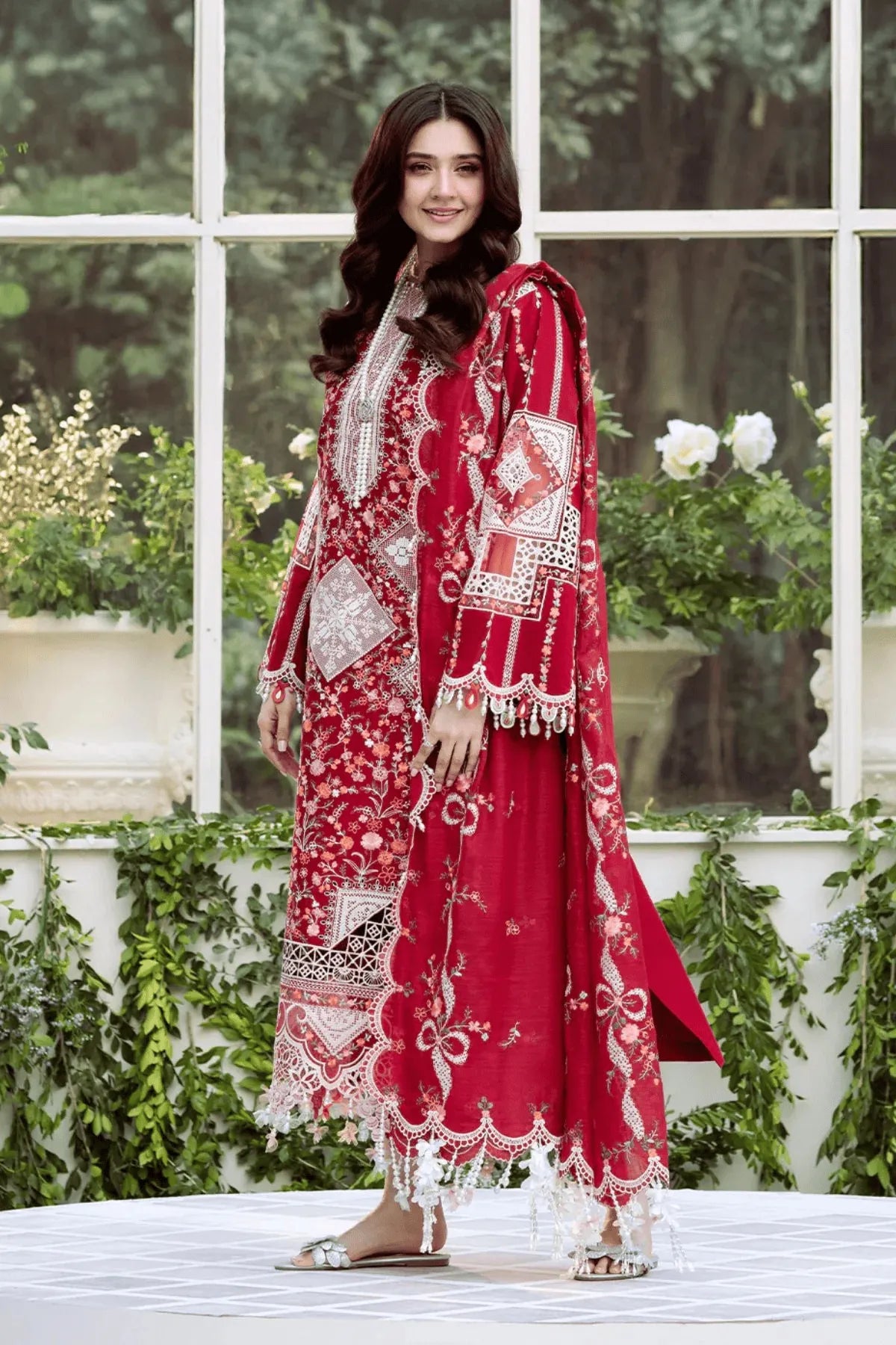 Bahar - Luxury Lawn Embroidered 3PC Suit | Unstitched