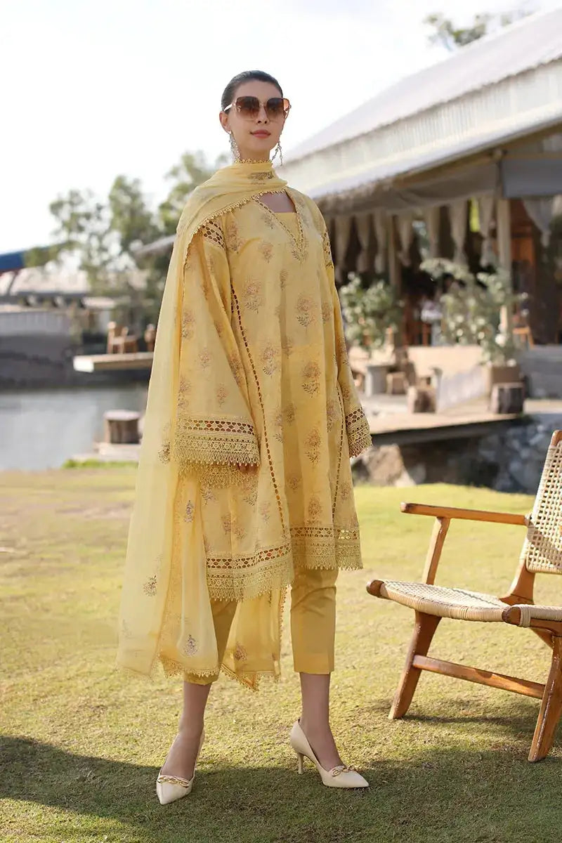 Farida - Luxury Lawn 3PC Chikenkari Heavy Embroidered Suit | KB-079 Unstitched Summer Luxe '26